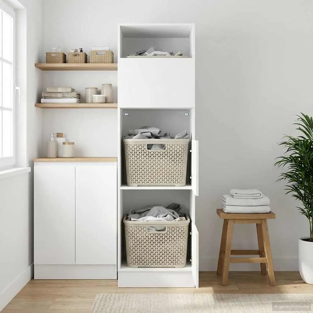 vidaXL Armário de Lavanderia com porta Carvalho Preto 50 x 68 x 162 cm