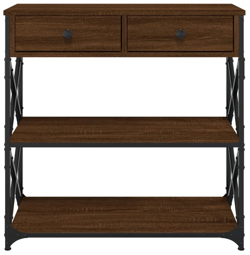 Mesa consola 75x28x75 cm derivados madeira carvalho castanho
