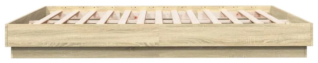 Estrutura de cama com luzes LED 180x200 cm carvalho sonoma