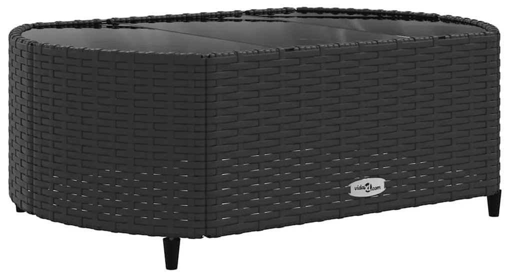 10 pcs conjunto sofás de jardim c/ almofadões vime PE preto