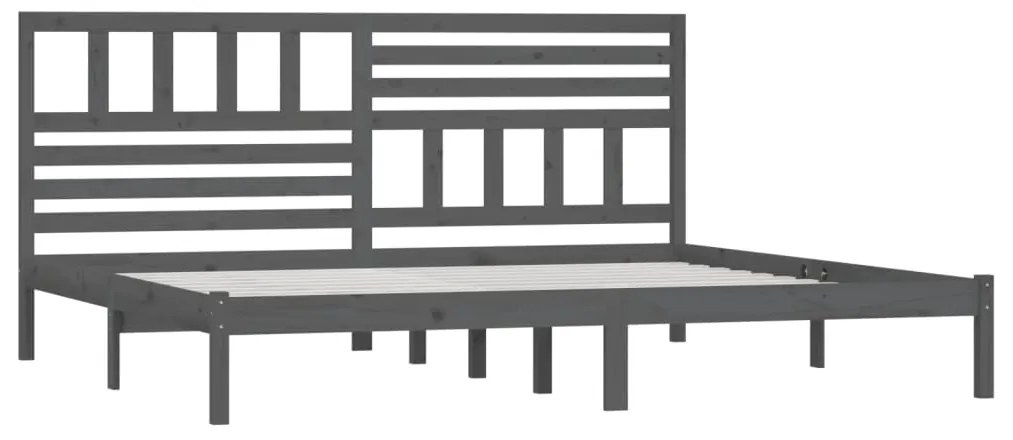 Estrutura de cama 200x200 cm pinho maciço cinzento