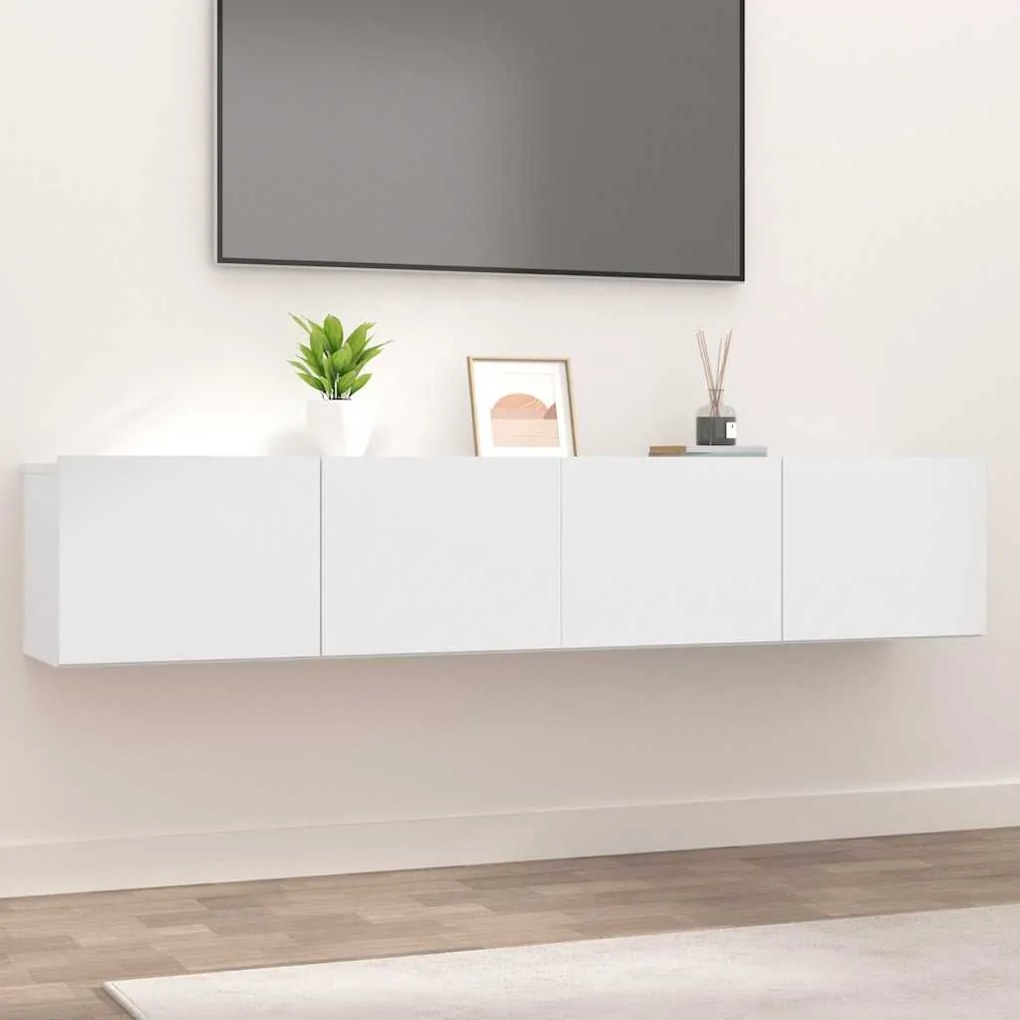 Móveis TV 2pcs 80x30x30cm derivados de madeira branco
