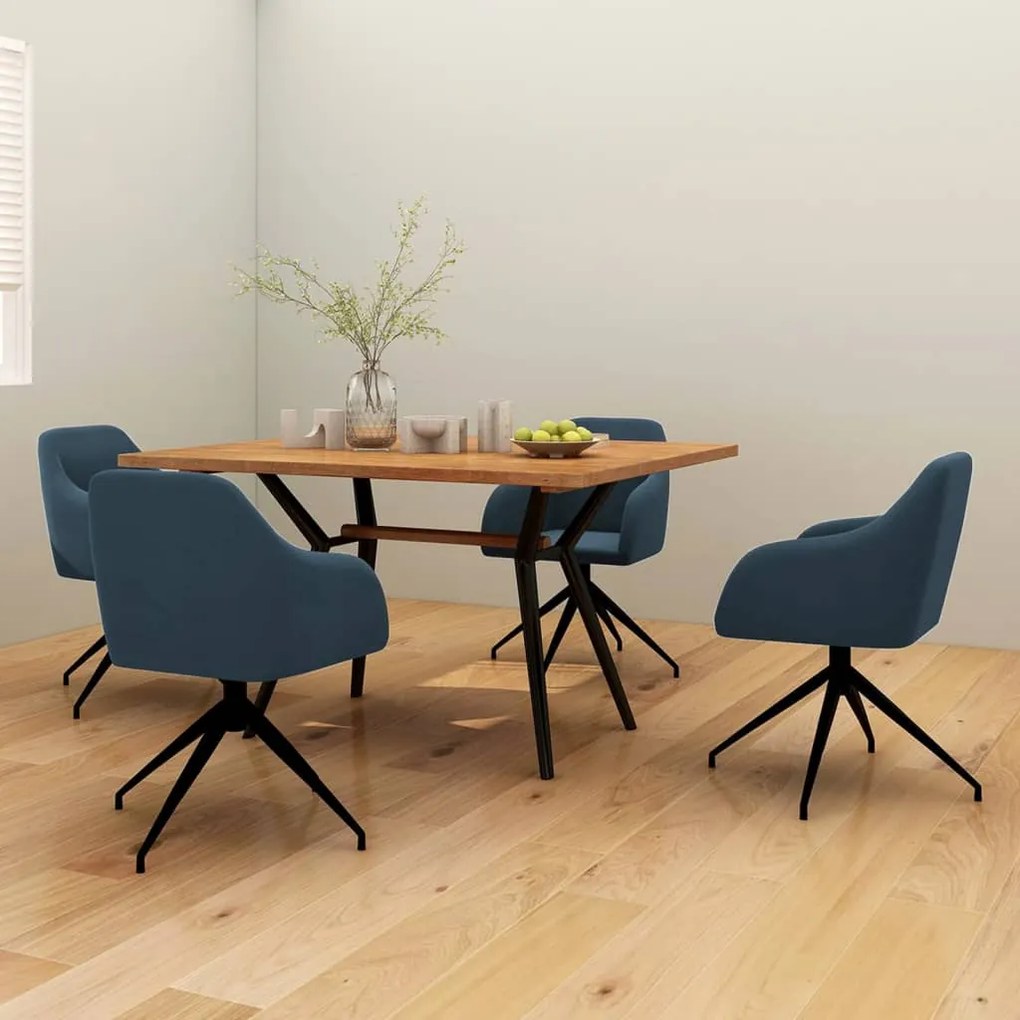 vidaXL Cadeiras de jantar 4 pcs veludo azul