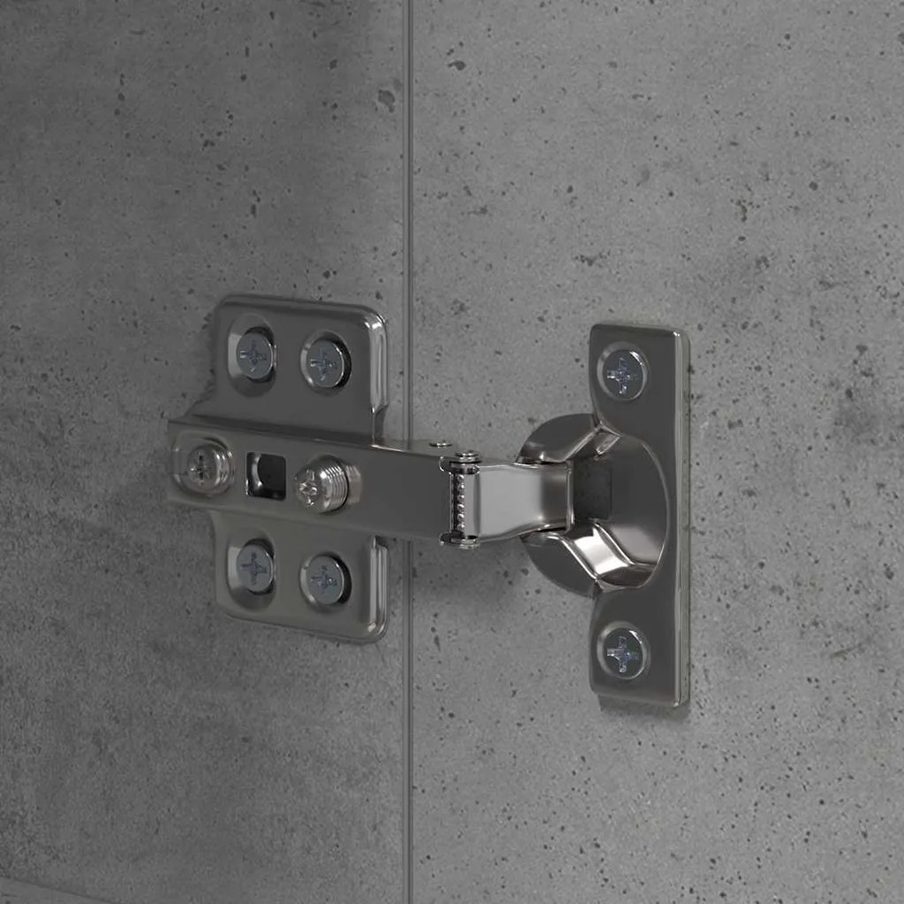 Armário de Cozinha Cinza Concreto 35x50x180 cm Madeira Ingenheirada