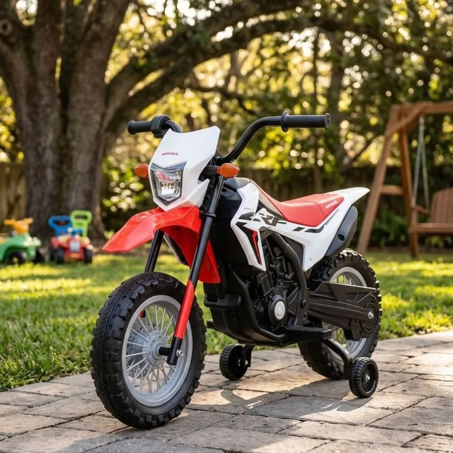 Mota elétrica 12V para crianças 3 a 6 anos Honda CRF250L Branca