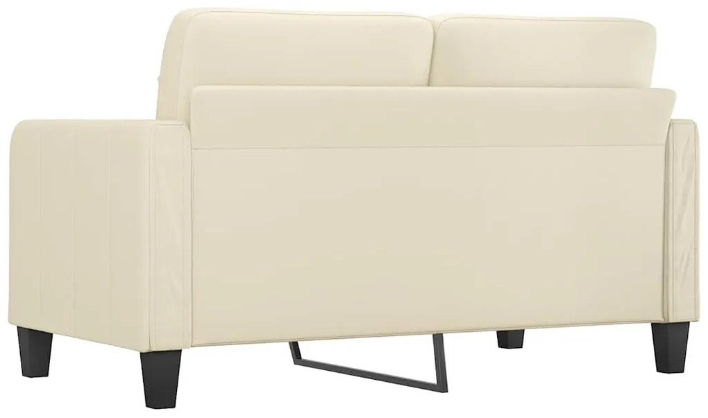 Sofá de 2 lugares 140 cm couro artificial cor creme
