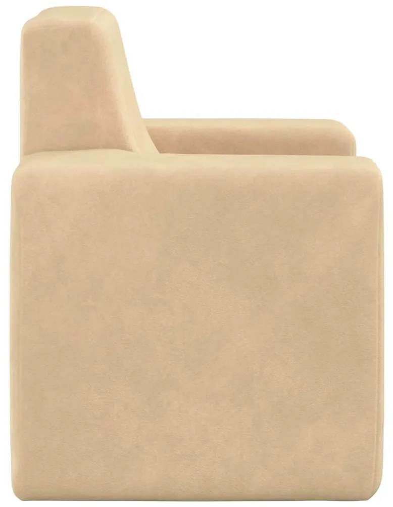 Sofá infantil pelúcia macia cor creme