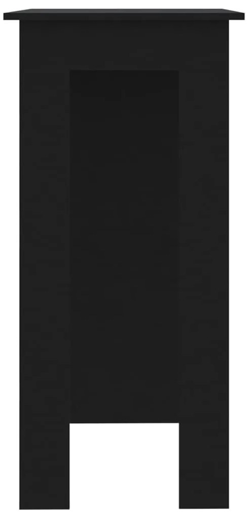 Mesa de bar com prateleiras derivados de madeira preto