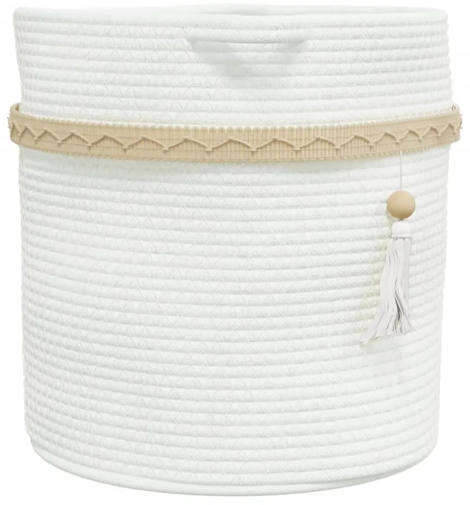Cesto de arrumação Ø38x36 cm algodão branco