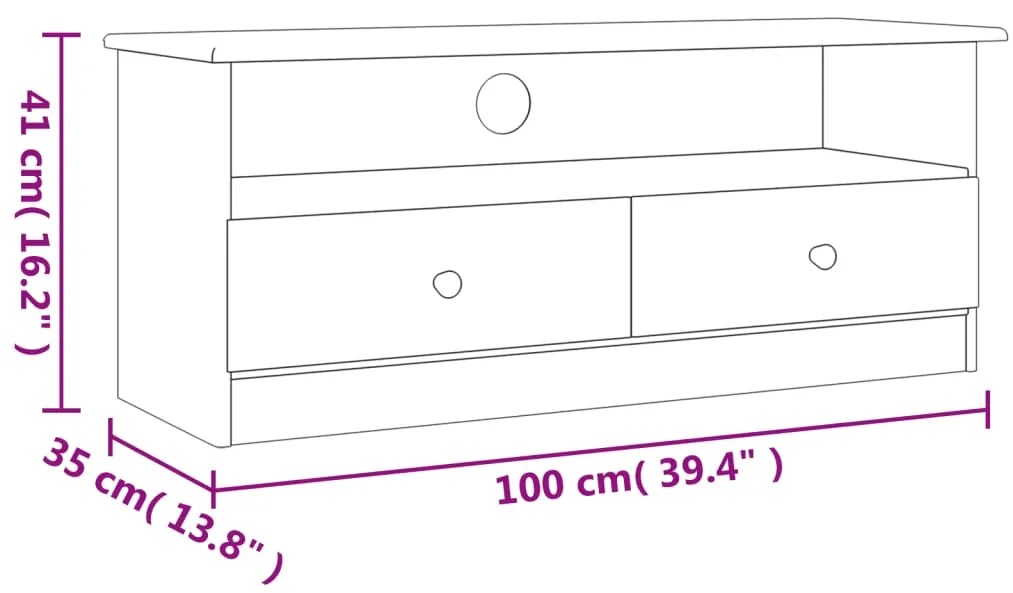 Móvel de TV c/ gavetas ALTA 100x35x41 cm pinho maciço