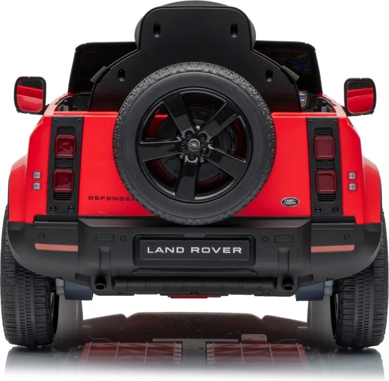 Carro elétrico para Crianças 12V 4x4 Land Rover Defender Rodas de espuma EVA, Assento Couro ecológico, Controlo remoto Vermelho