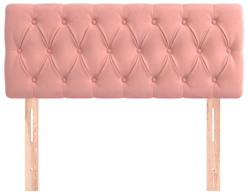 Cabeceira de cama veludo 90x7x78/88 cm rosa