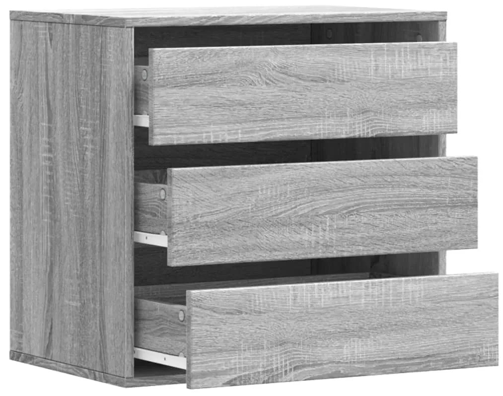 Cómoda com 3 Gavetas - 60x41x58 cm - derivados de madeira - cinzento s