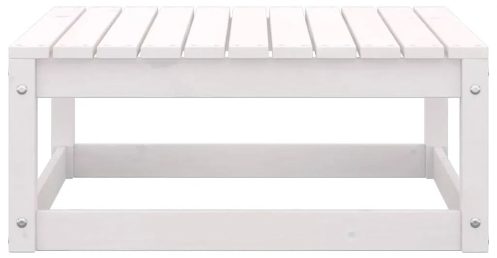 2 pcs conjunto lounge jardim c/ almofadões pinho maciço branco