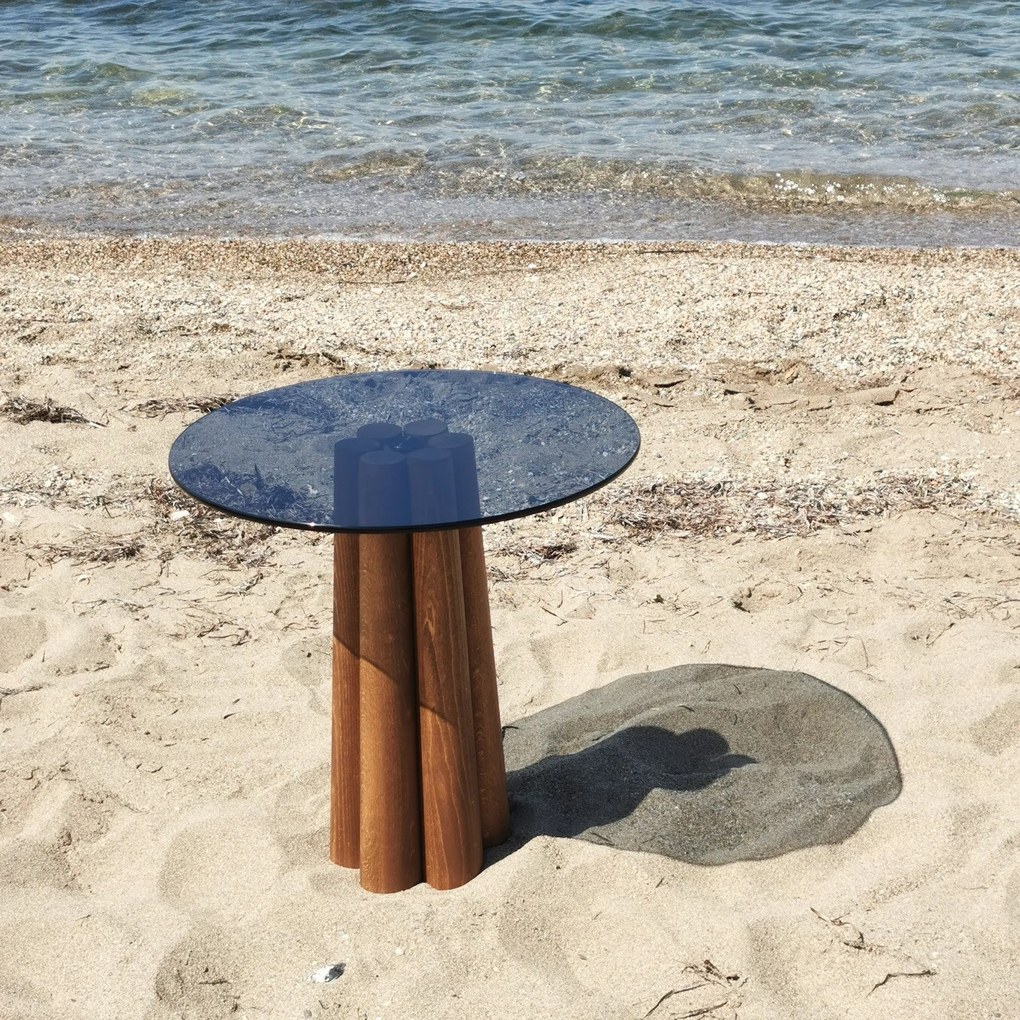 Mesa de Centro Thales – Nogueira e Cinzento Escuro – 50x50x50 cm