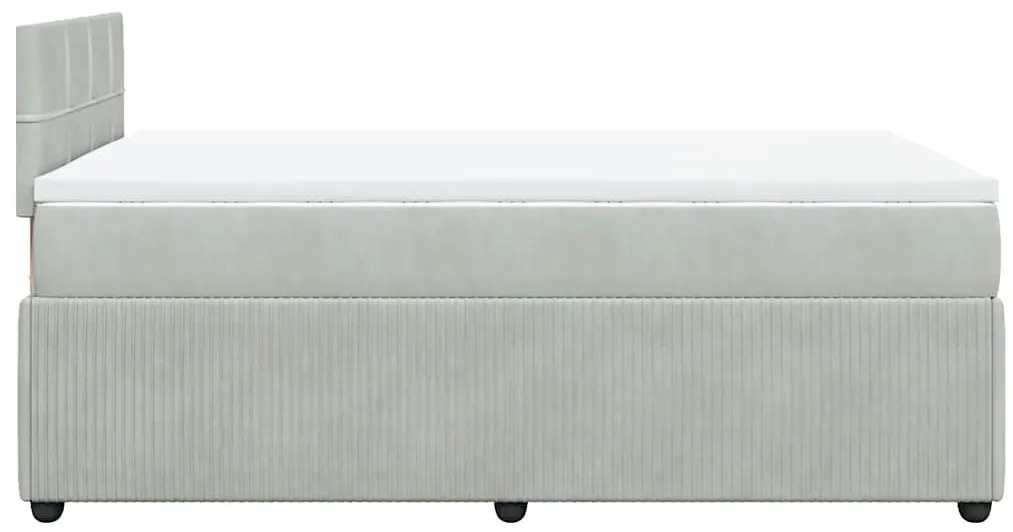 Cama boxspring com colchão 120x190 cm veludo cinzento-claro