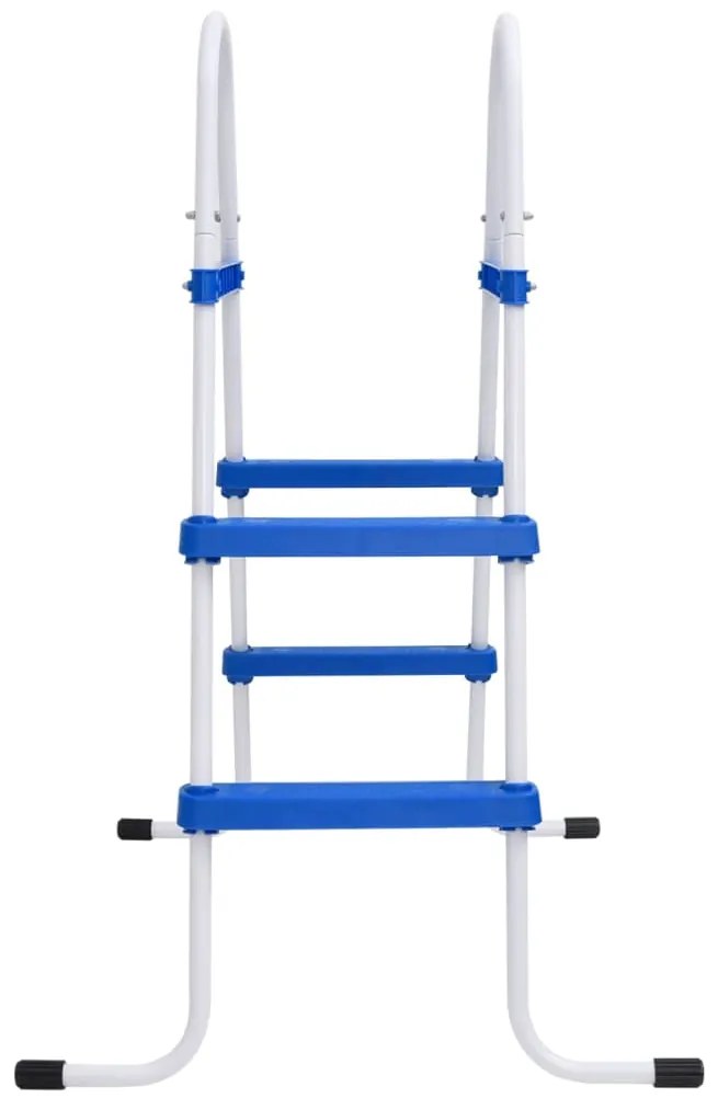 Escada para piscina 84 cm aço azul e branco