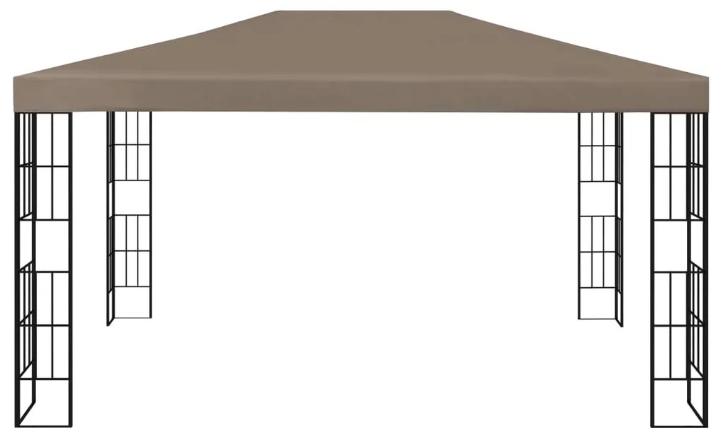 Gazebo 4x3 m cinzento-acastanhado