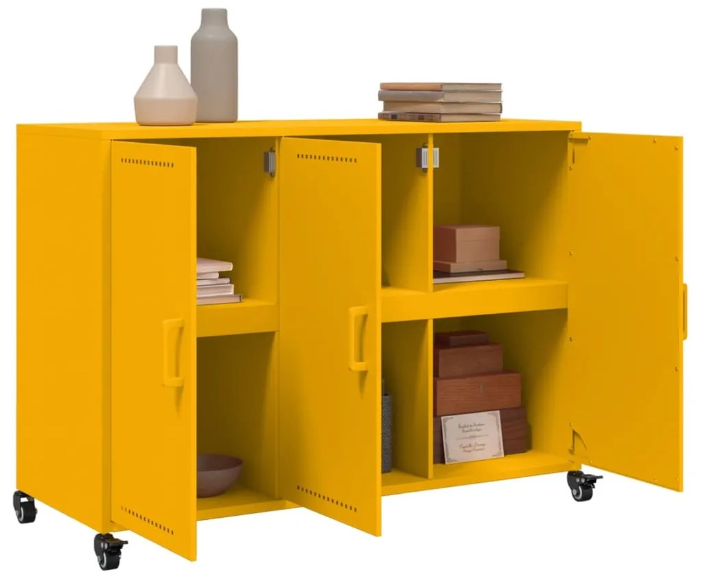 Aparador 100,5x39x72 cm aço amarelo mostarda