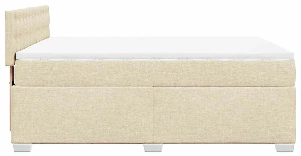 Cama com molas/colchão 140x190 cm tecido cor creme