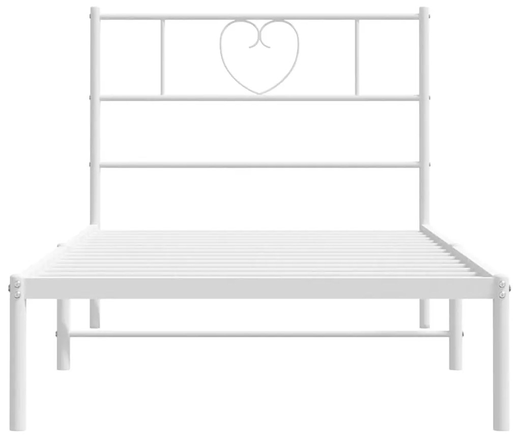 Estrutura de cama com cabeceira 100x200 cm metal branco