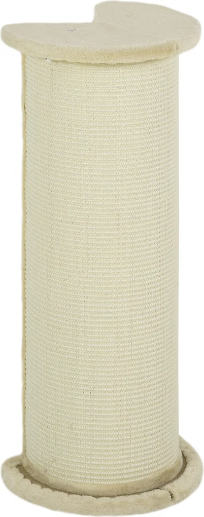PawHut Arranhador para Gatos, Design de Canto, Poupador de Espaço, 35 cm x 35 cm x 85 cm, Creme branco | Aosom Portugal