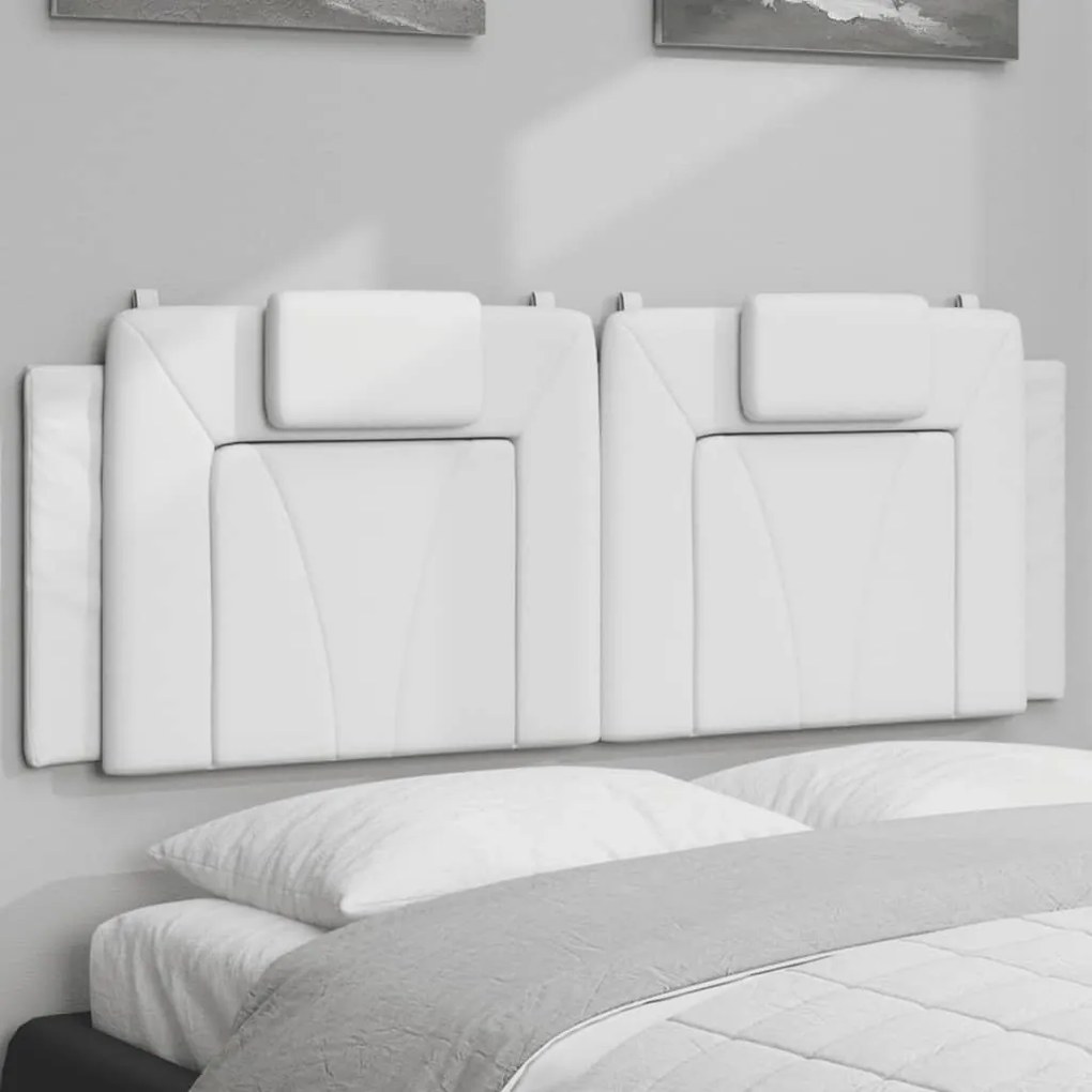 Almofadão de cabeceira 120 cm couro artificial branco