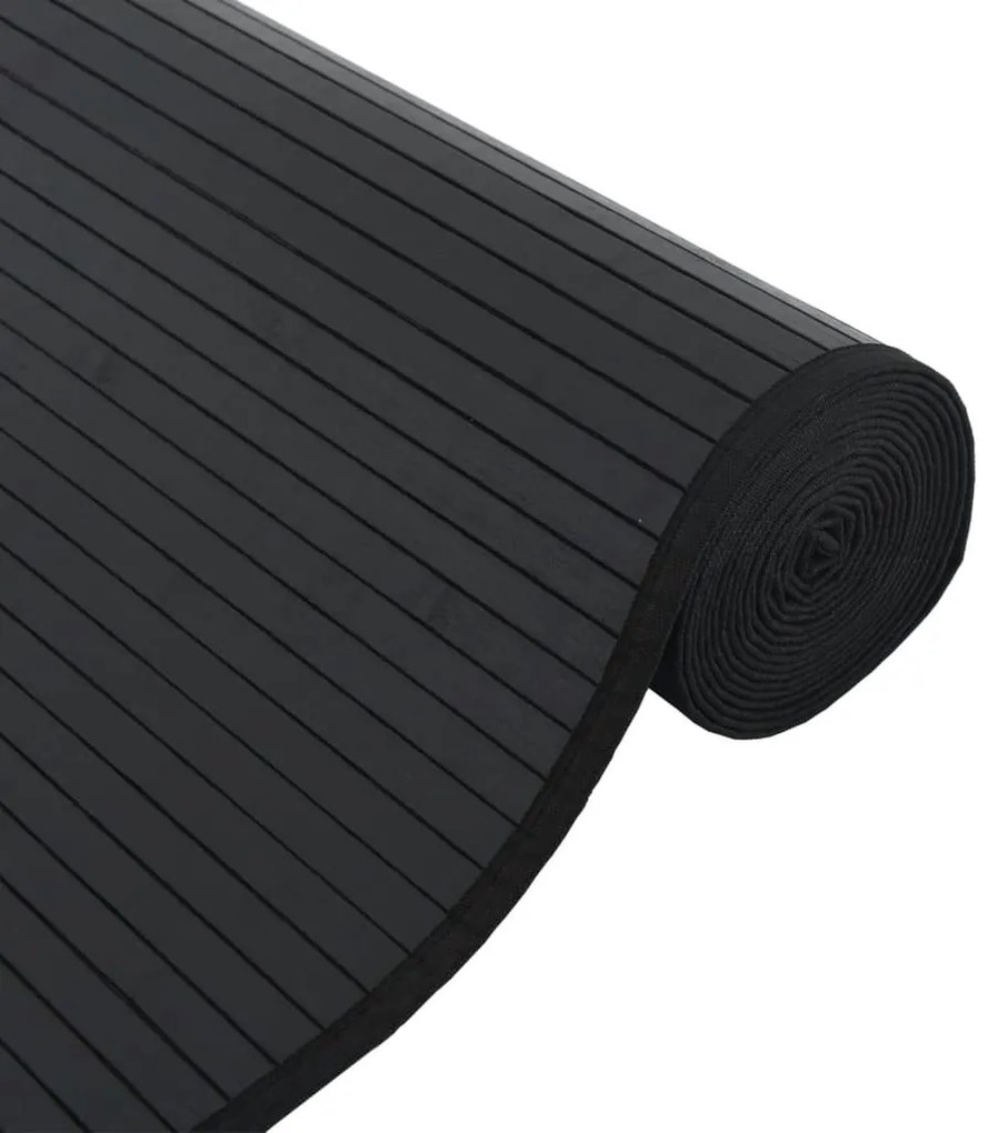 Tapete retangular 60x100 cm bambu preto