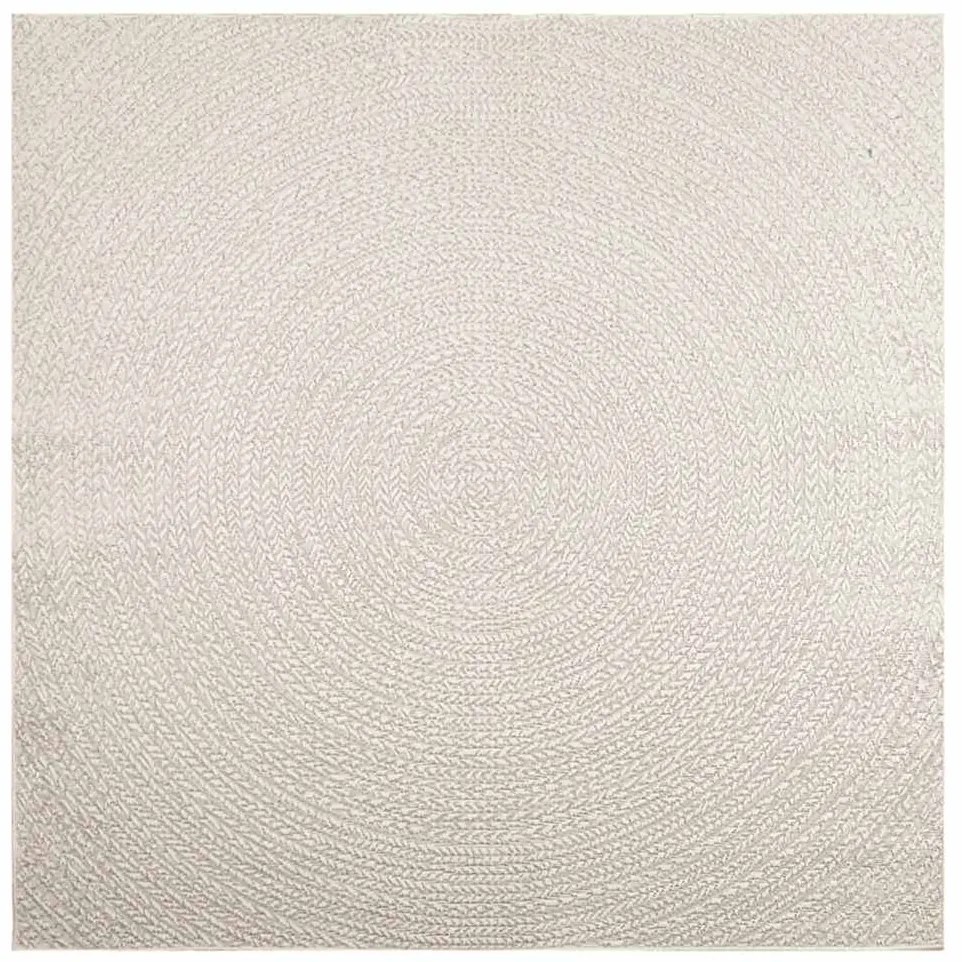 Tapete ZIZUR creme 200x200cm aspeto de juta interior e exterior