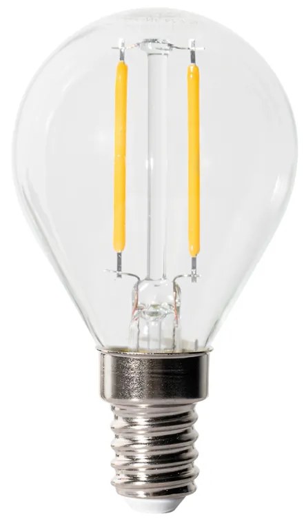 Conjunto de 5 lâmpadas LED E14 reguláveis P45 Vidro transparente 3W 250 lm 2700K