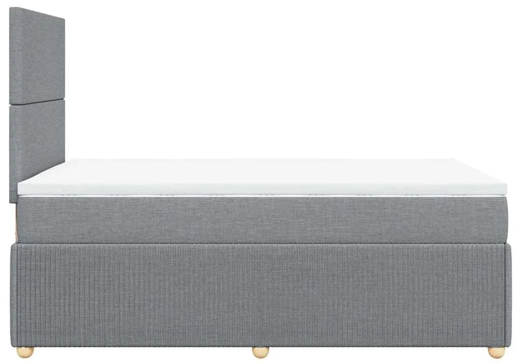 Cama com molas/colchão 120x200 cm tecido cinza-claro