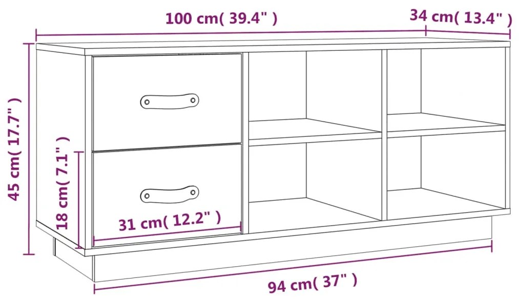 Banco sapateira 100x34x45 cm pinho maciço branco