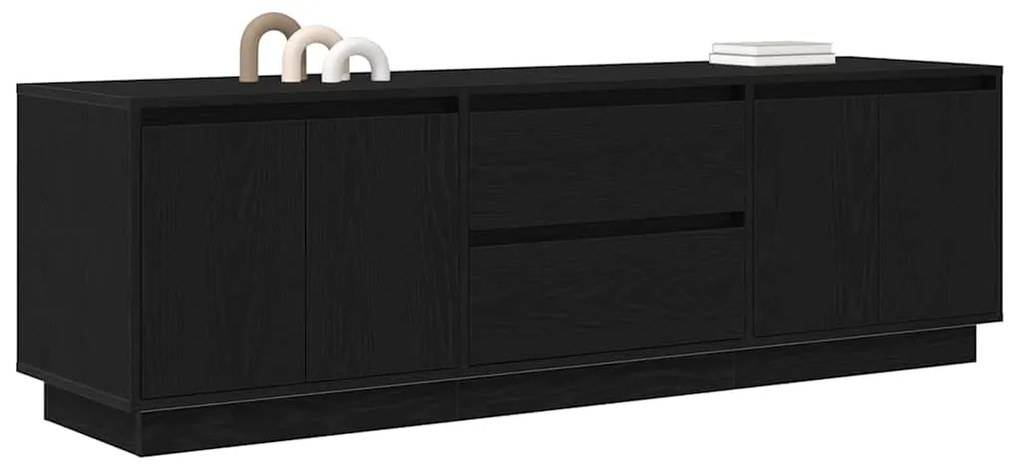 Móvel de TV com luzes LED 160,5x41x50 cm carvalho preto
