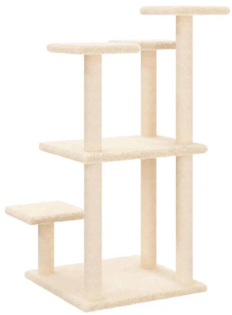 Postes arranhadores para gatos com plataformas 98,5 cm creme