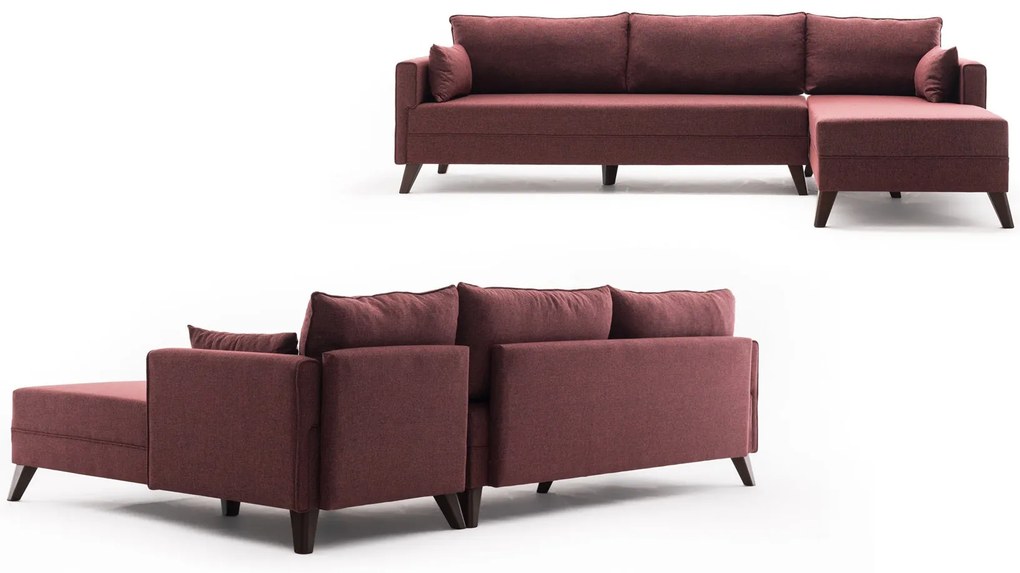 Sofá de Canto Bella – Vermelho Claret – 275 cm