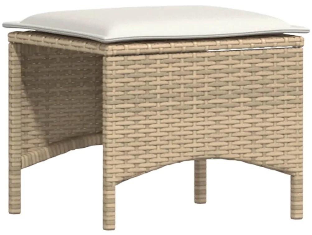 5 pcs conjunto de sofás p/ jardim com almofadões vime PE bege