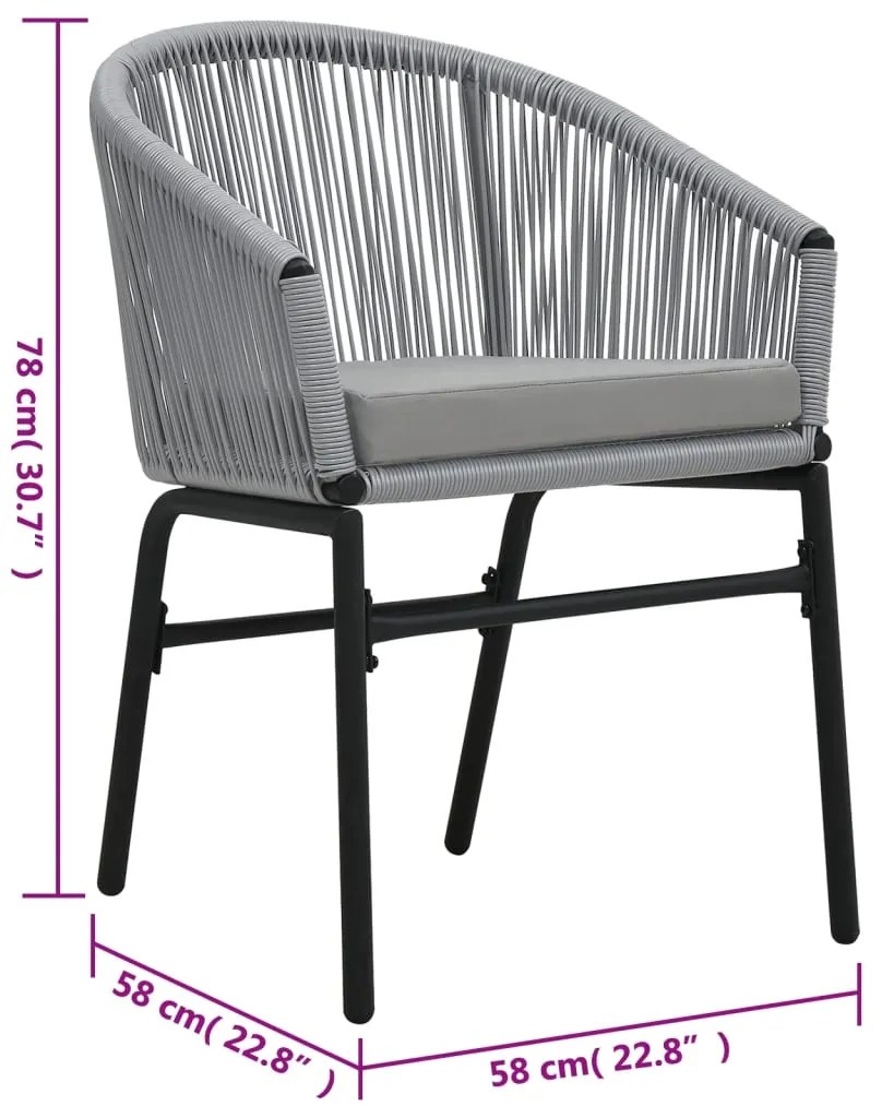 Cadeiras de jardim 2 pcs vime PE antracite