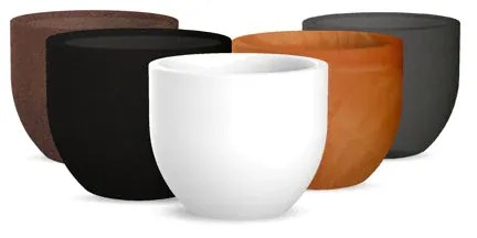 Vaso de flores colorido redondo Polietileno CASA, JARDIM, RESTAURANTE, BAR AZALEA 30 (ø30 x 25cm) - Preto