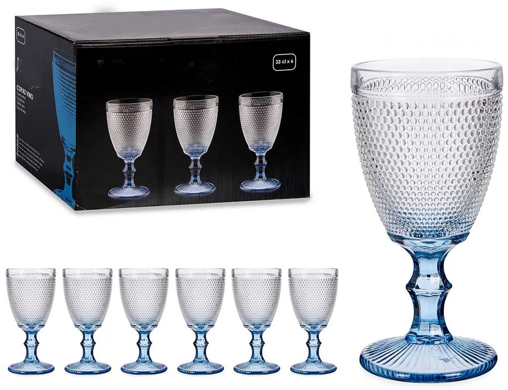 Conjunto 6 copos de Vinho | 2 Cores | Azul