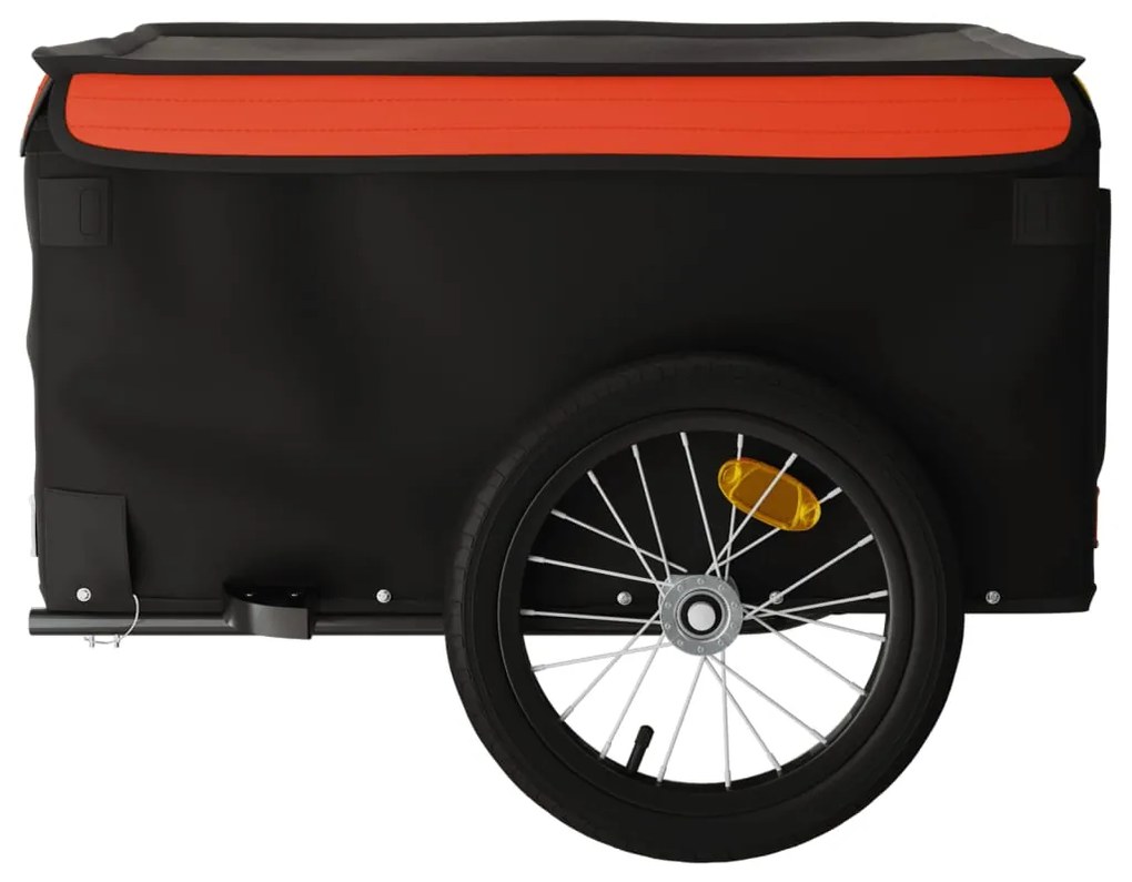 Reboque para bicicleta 45 kg ferro preto e laranja