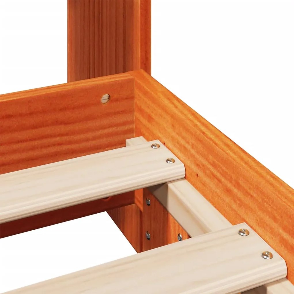 Cama sem colchão 100x200 cm pinho maciço castanho-mel