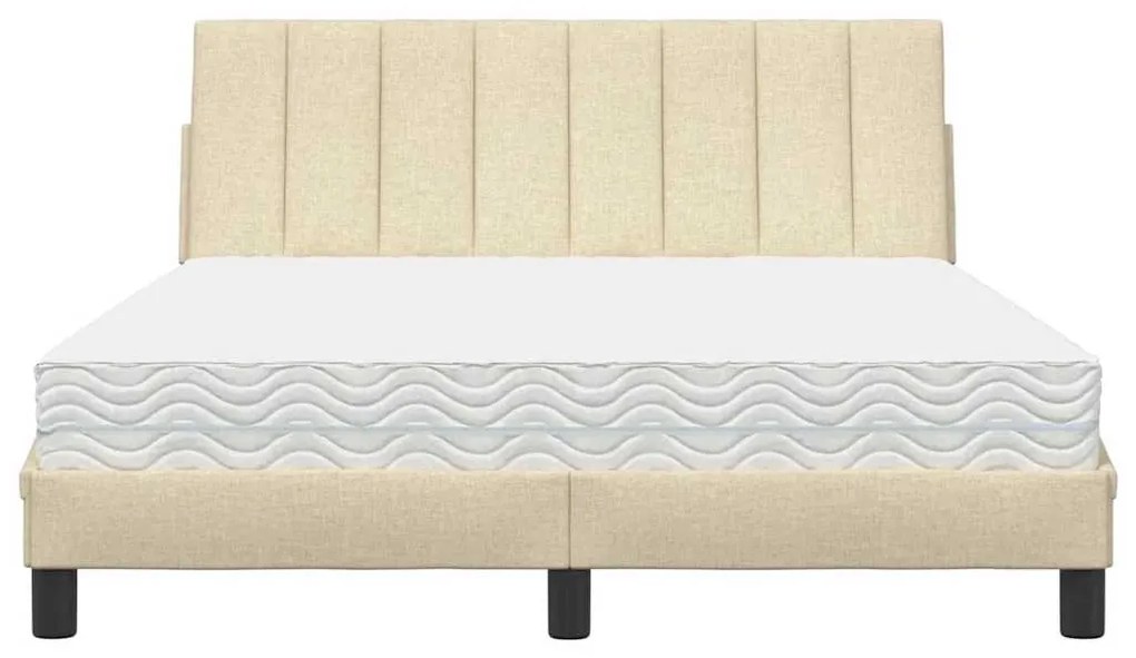 Cama com colchão 120x200 cm tecido cor creme