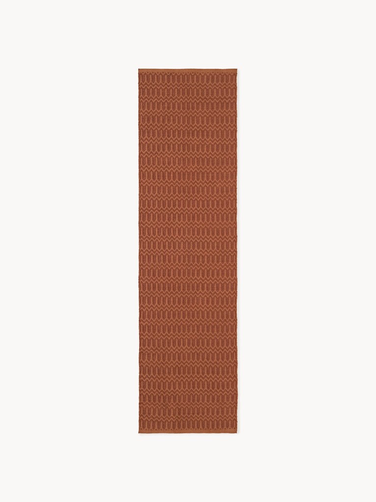 Passadeira artesanal para interior e exterior com padrão geométrico Rune