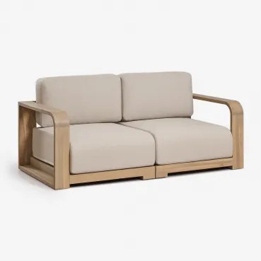 Sofá Modular De Jardim De 2 Peças Com Apoios De Braço Em Madeira De Acácia Brivori Marrom Acácia Claro - Sklum