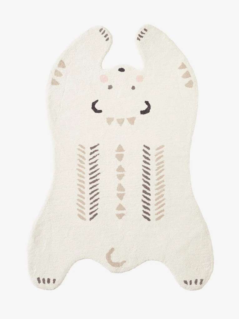 Oferta do IVA - Tapete Urso branco claro liso com motivo
