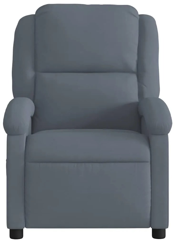 Poltrona de massagens reclinável veludo cinzento-escuro