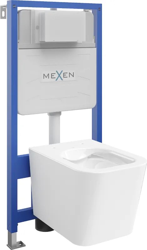 Mexen Teo conjunto embutido WC estrutura Fenix Slim com sanita, branco brilhante - 6103385XX00