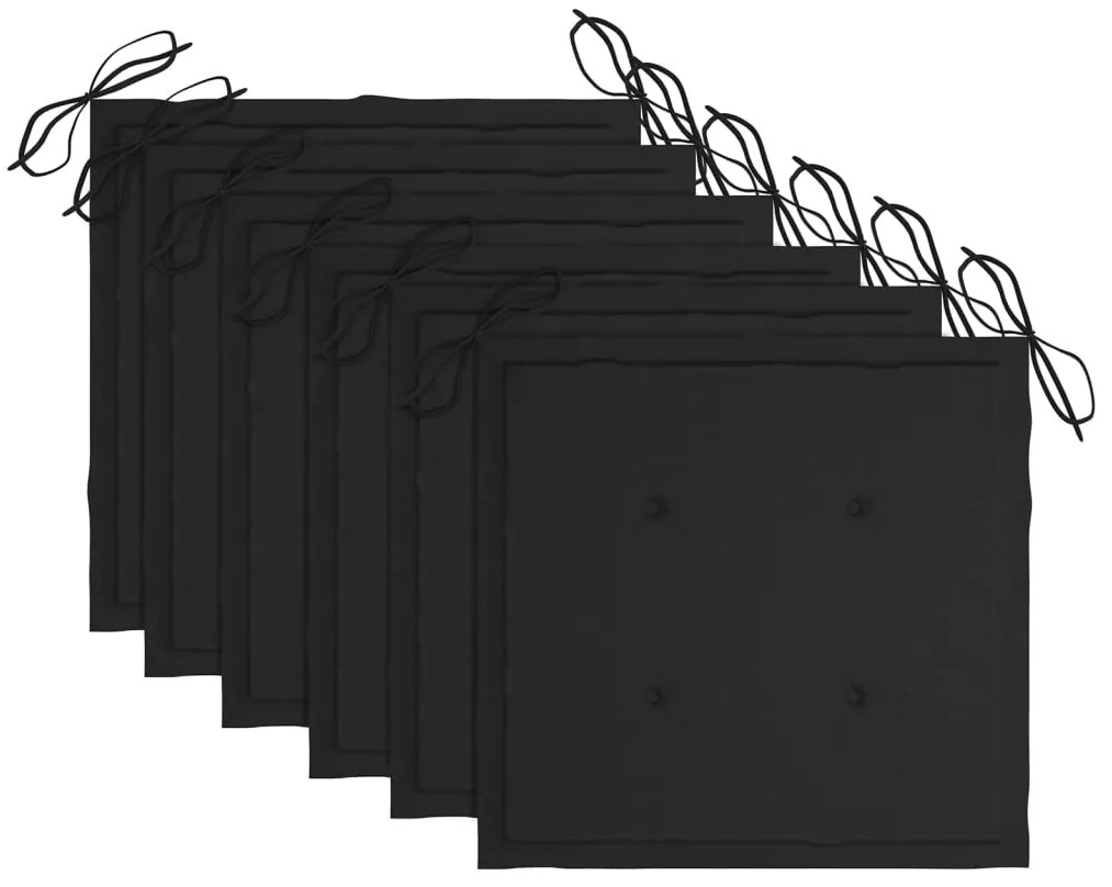 Cadeiras de jardim com almofadões 6 pcs acácia maciça
