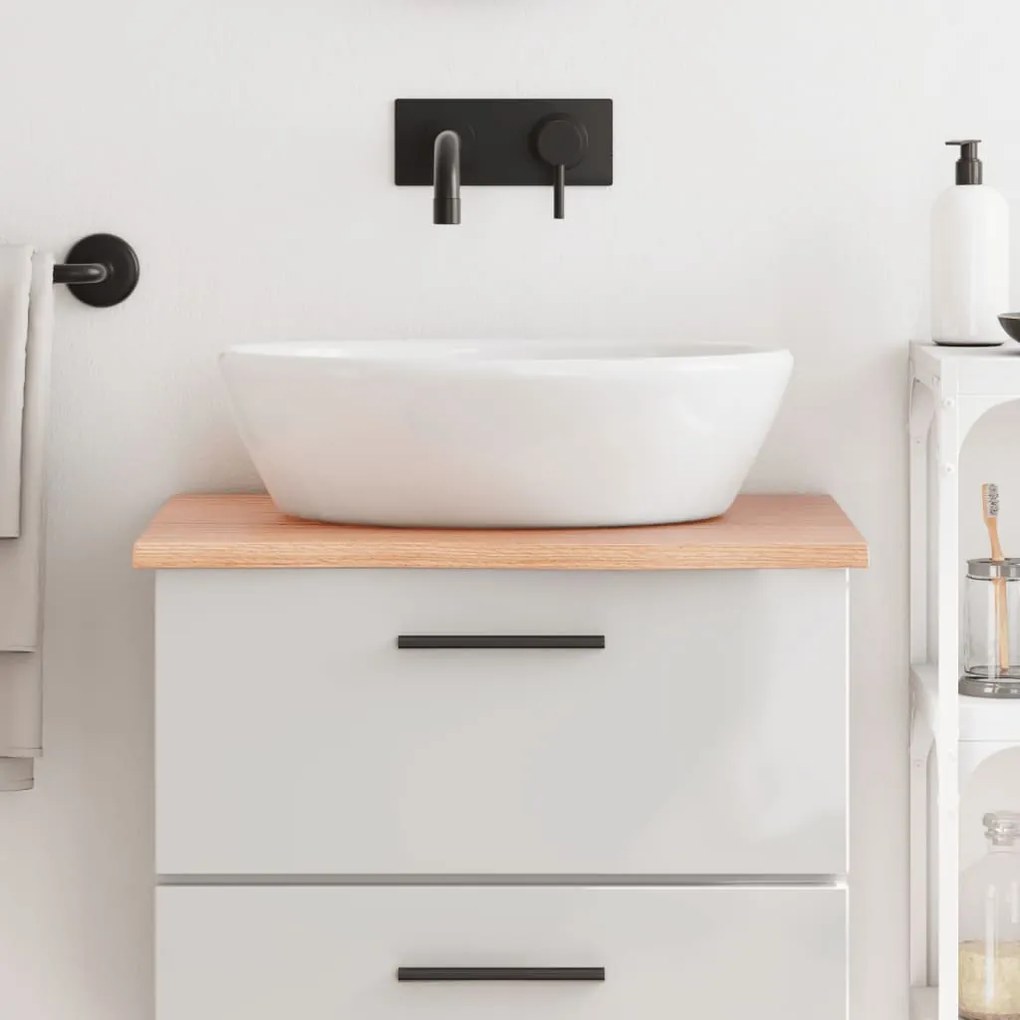 3156110 vidaXL Bancada p/ WC 60x60x2 cm madeira maciça tratada castanho-claro