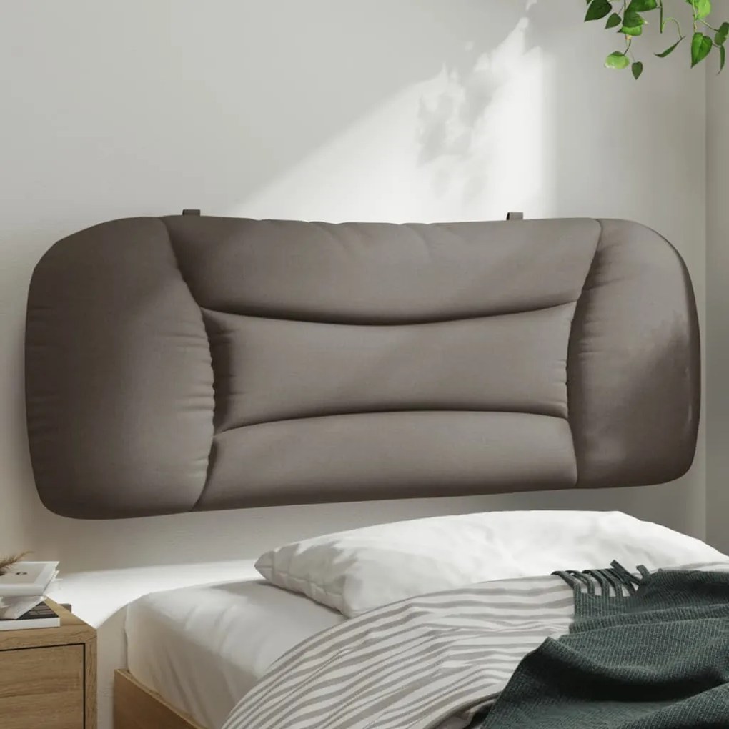 vidaXL Almofadão de cabeceira 100 cm tecido cinzento-acastanhado